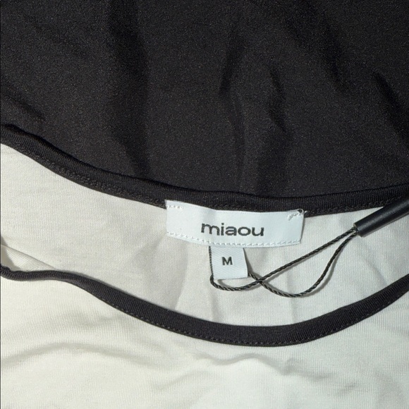 Miaou Cream Tee with Black Accents - Picture 5 of 6